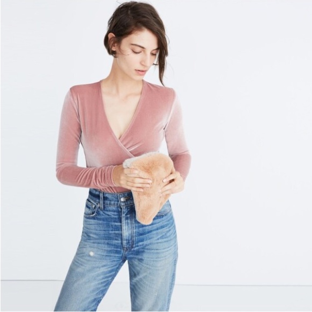 Madewell Velvet Wrap Bodysuit